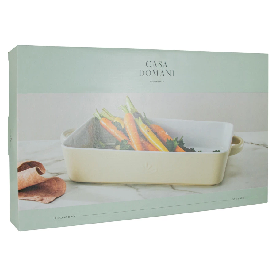 Блюдо прямоугольное Casa Domani Moderna 35х23 см, керамика, кремовый, п/к
