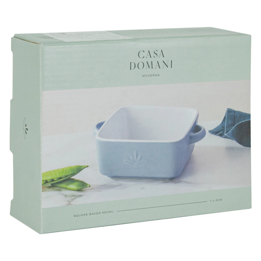 Блюдо квадратное Casa Domani Moderna 11 см, керамика, серо-голубой, п/к