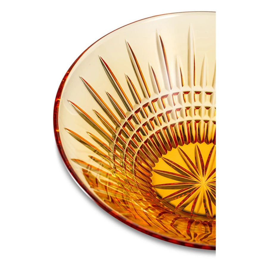 Ваза для фруктов ГХЗ Кармен Медовый спас 29,2 см, хрусталь, янтарная