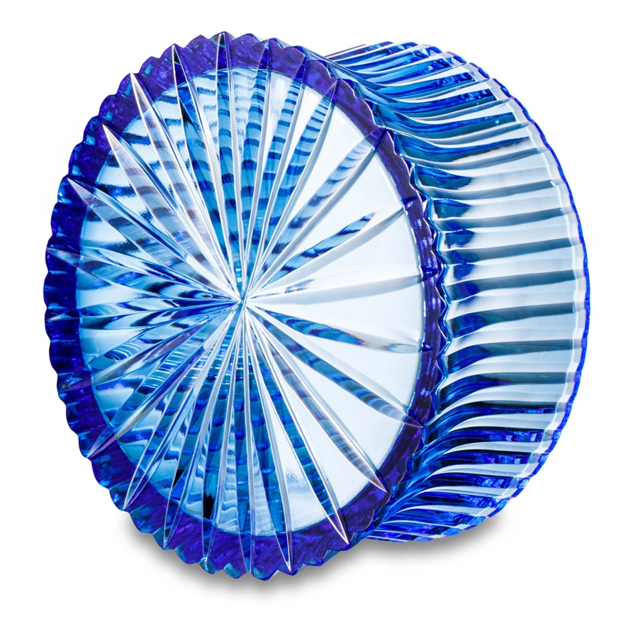 Ваза для печенья ГХЗ Галилей Каскад, хрусталь, васильковый