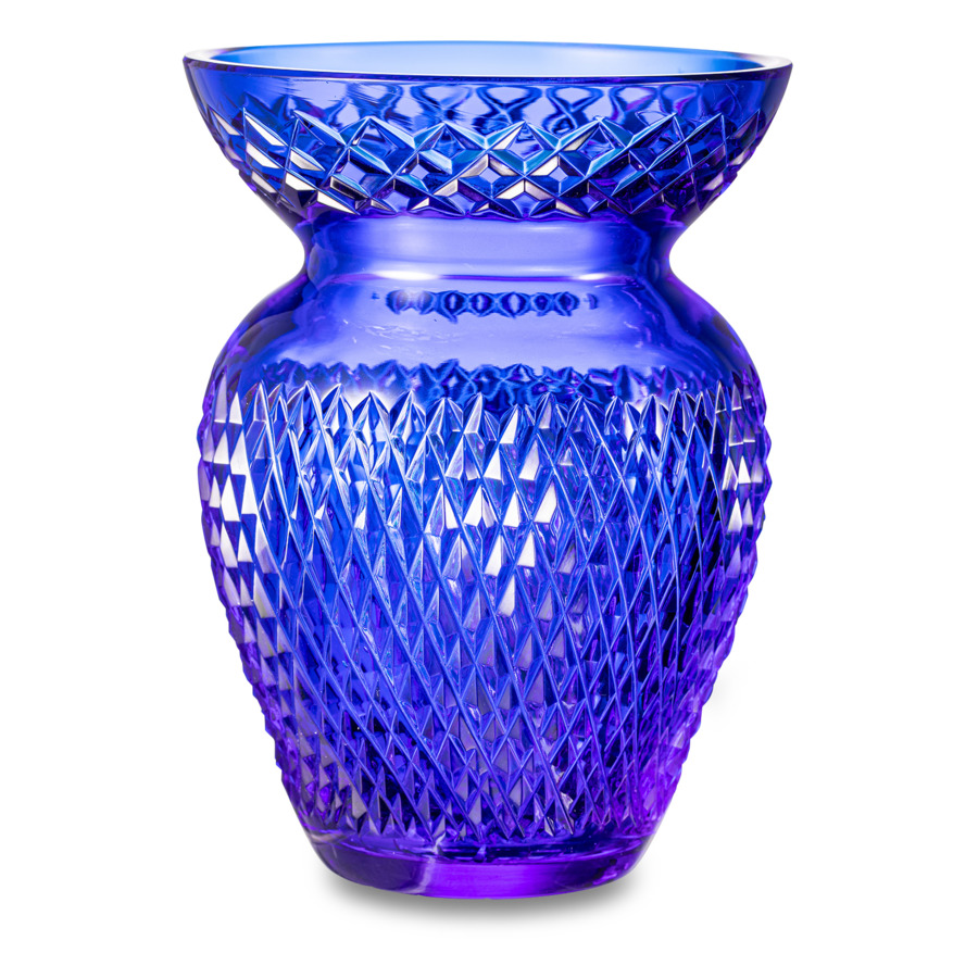 ваза для цветов гхз капля 21 5 см хрусталь янтарный Ваза для цветов ГХЗ Маки 15 см, хрусталь, васильковый