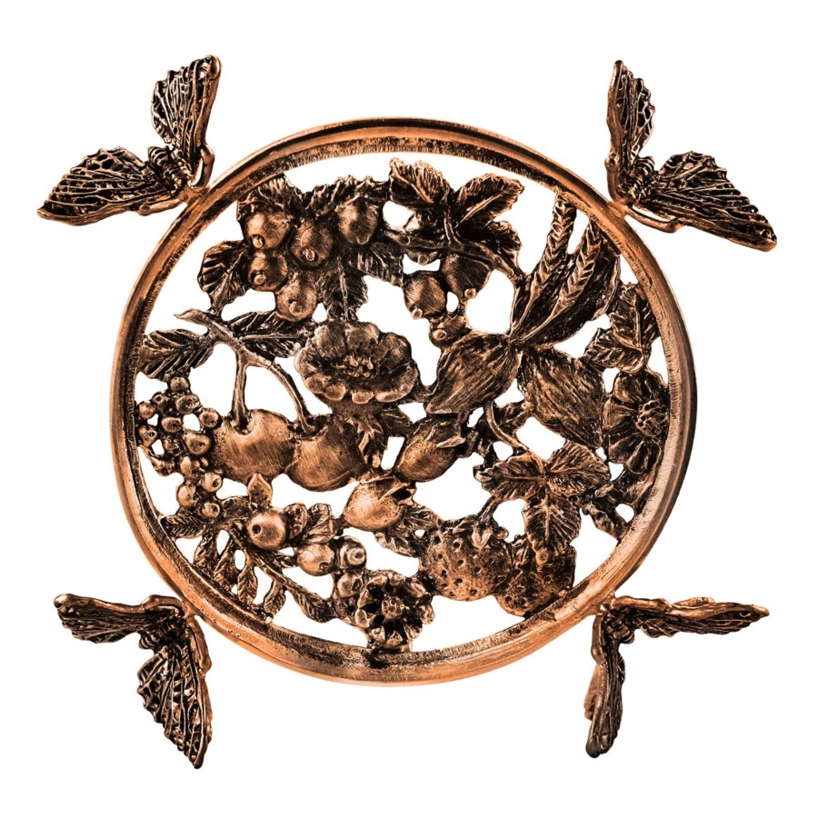 Подставка под турку черненая Кольчугинский мельхиор Бабочки, медь