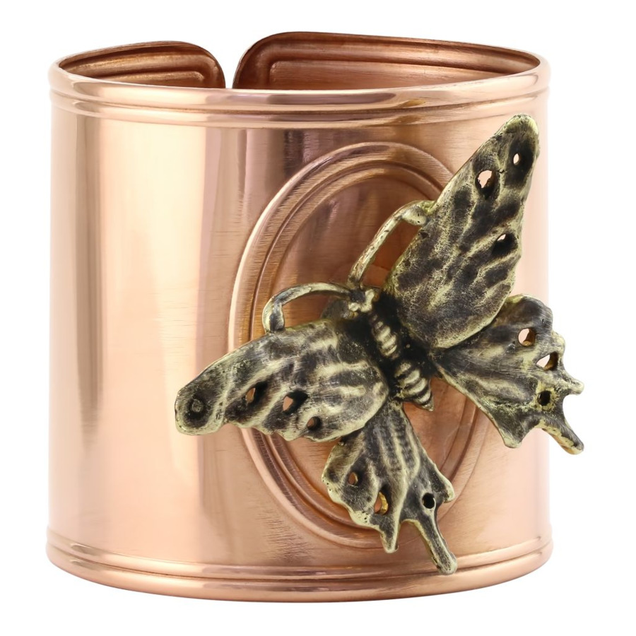 Кольцо для салфеток Кольчугинский мельхиор Бабочка с чернью 4 см, медь
