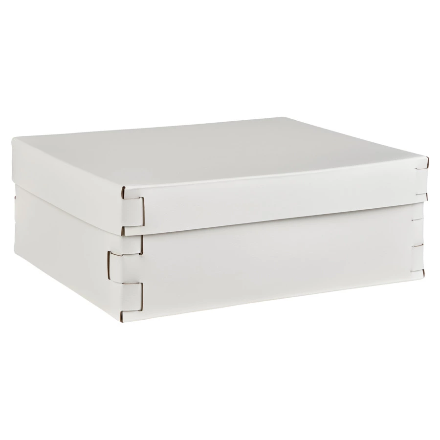 Коробка ADJ Snob 36x30х13,5 см, кожа натуральная, белый, п/к