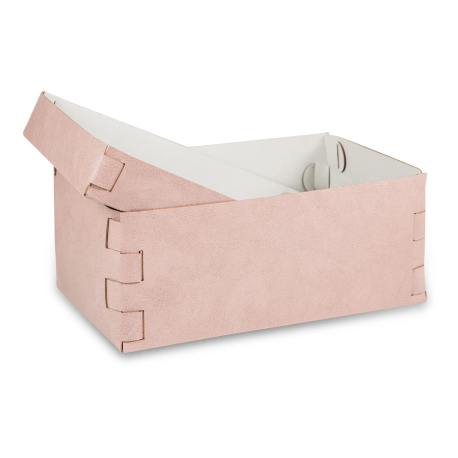 Коробка ADJ Snob 32x20х13,5 см, кожа натуральная, пепельная роза, п/к