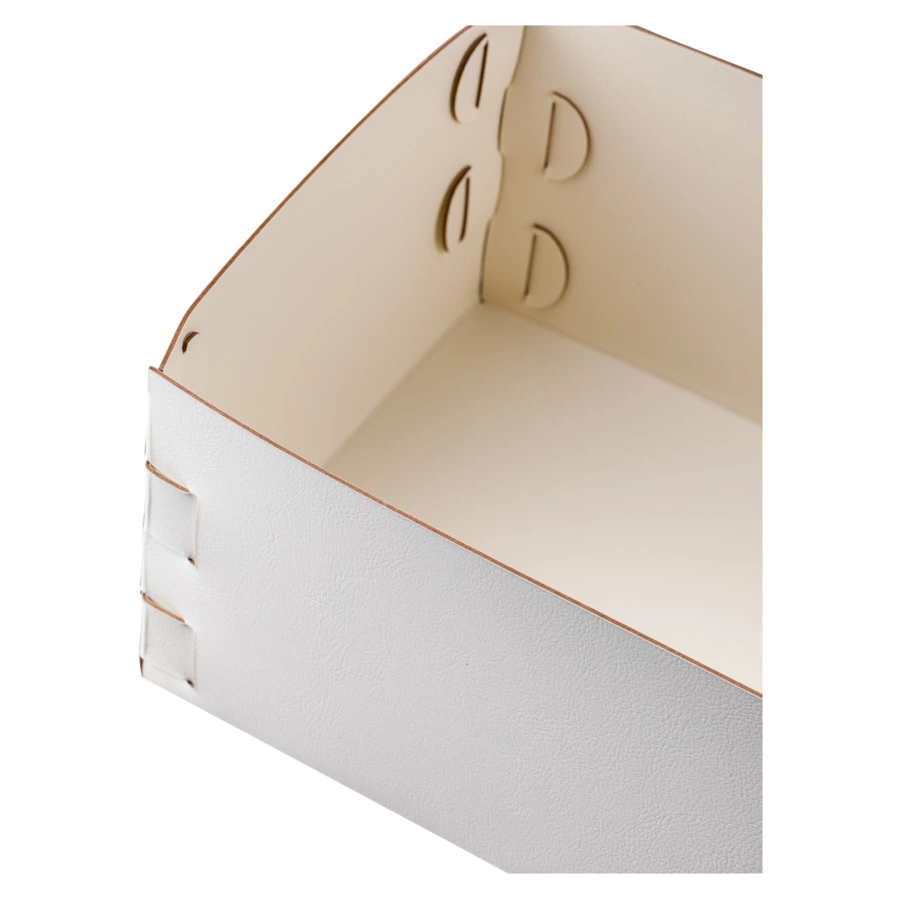 Коробка ADJ Snob 32x20х13,5 см, кожа натуральная, белый, п/к