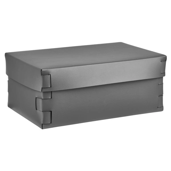 Коробка ADJ Snob 32x20х13,5 см, кожа натуральная, серая, п/к