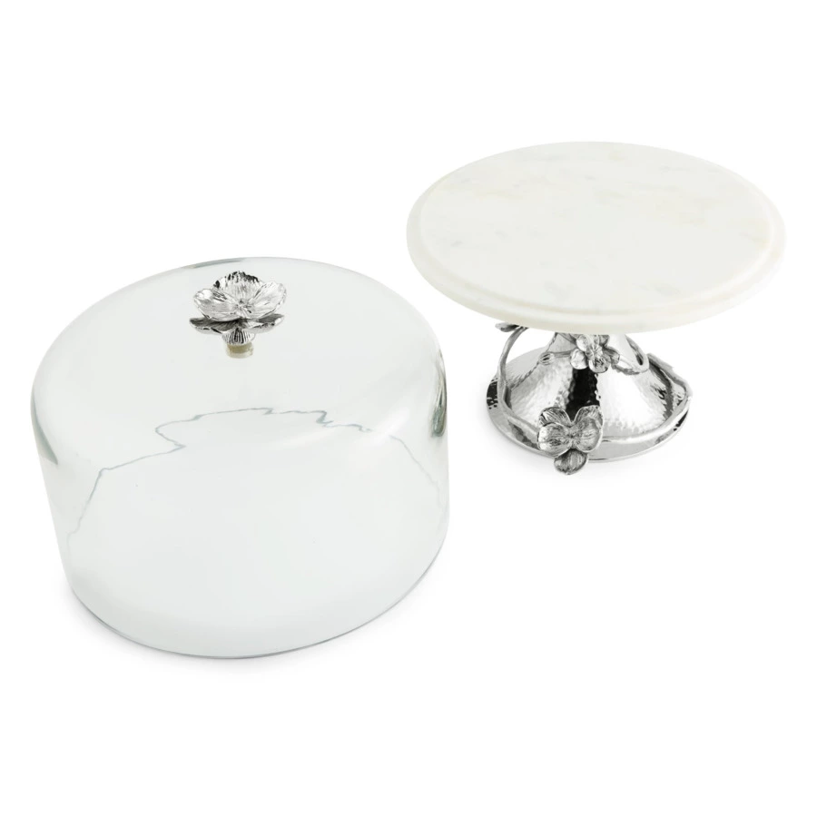 Блюдо на ножке для торта с крышкой Michael Aram Белая орхидея 26х32 см
