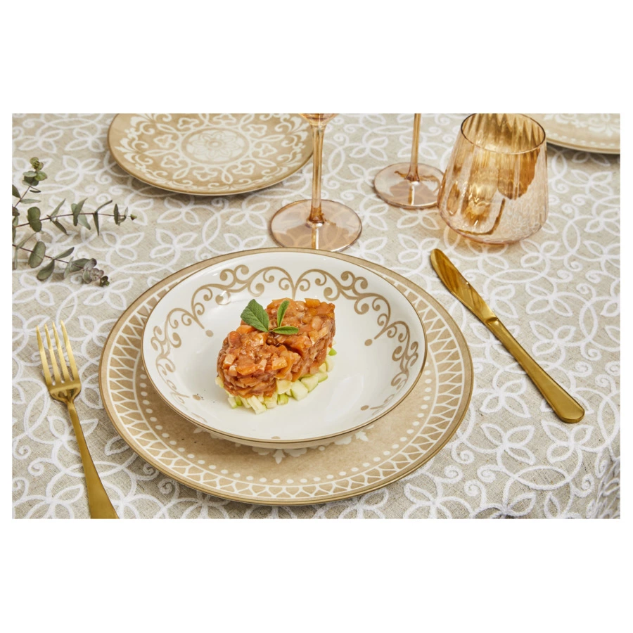 Скатерть Andrea Fontebasso Very Merry Chic 150х300 см, полиэстер, бежевая