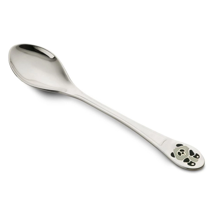 Ложка детская Русские самоцветы Панда 27,84 г, серебро 925