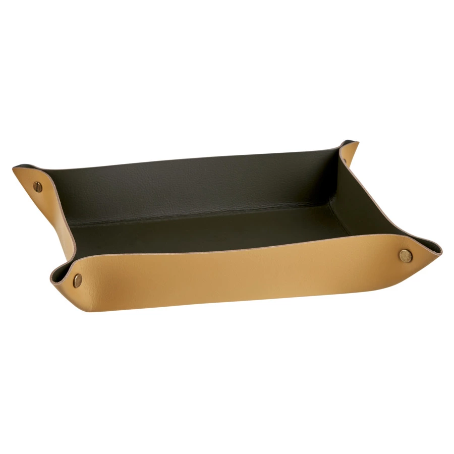 Мелочница квадратная ADJ 14x20х5 см, кожа натуральная, капучино, п/к