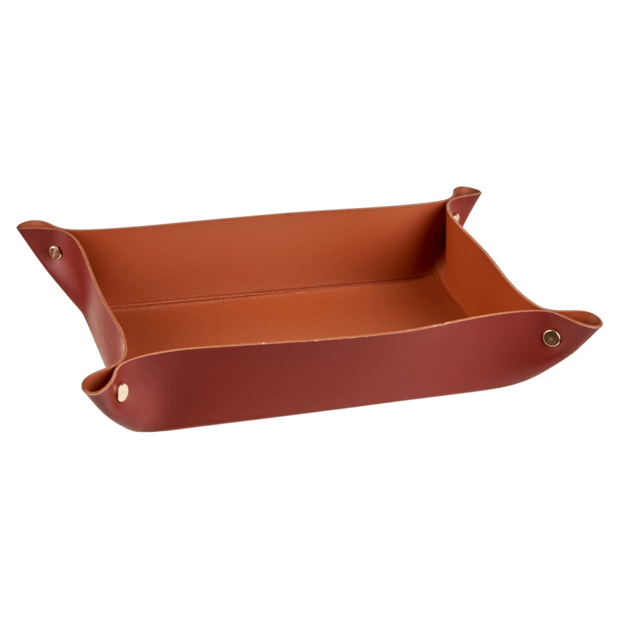 Мелочница квадратная ADJ 14x20х5 см, кожа натуральная, бордо, п/к