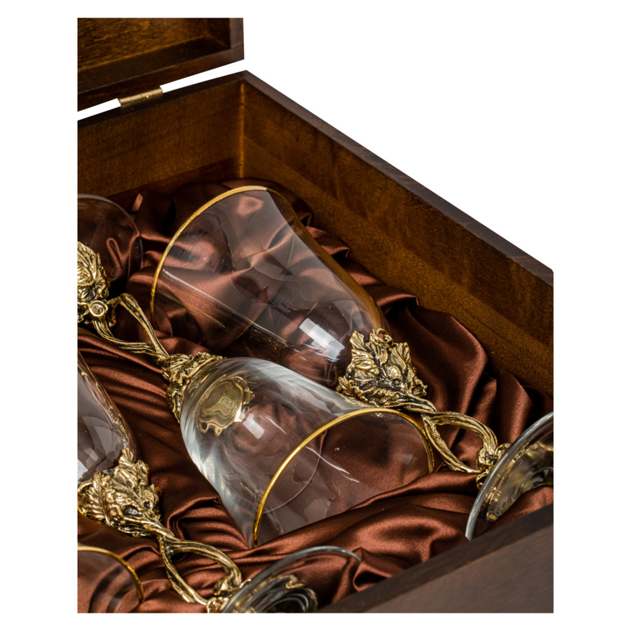 Набор бокалов для белого вина Город подарков Романтик 250 мл, 6 шт, деревянный футляр, без гравировк