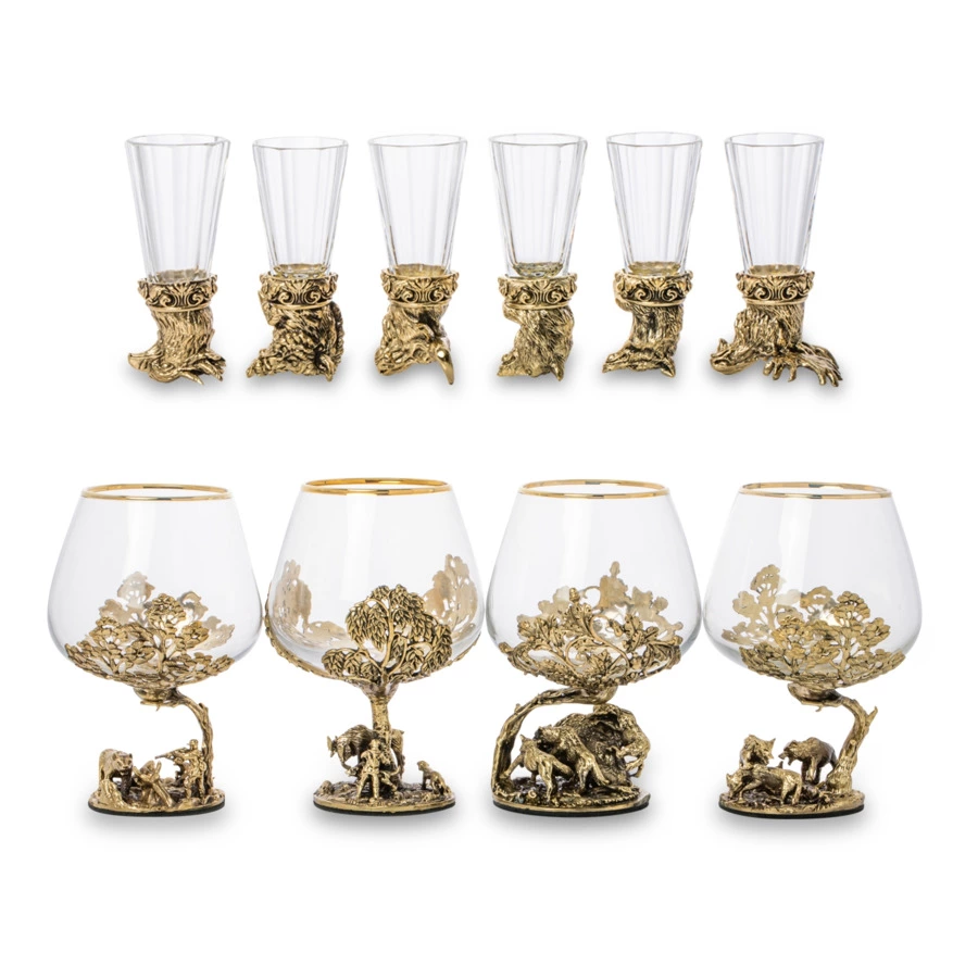 Набор бокалов для крепких напитков Город подарков Крошилин 420 мл, 10 предметов, стекло, п/к