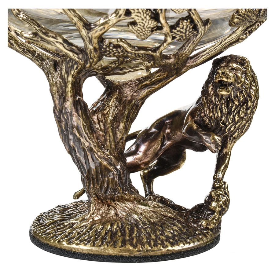 Набор бокалов для коньяка Город подарков Лев 420 мл, 2 шт, деревянная шкатулка