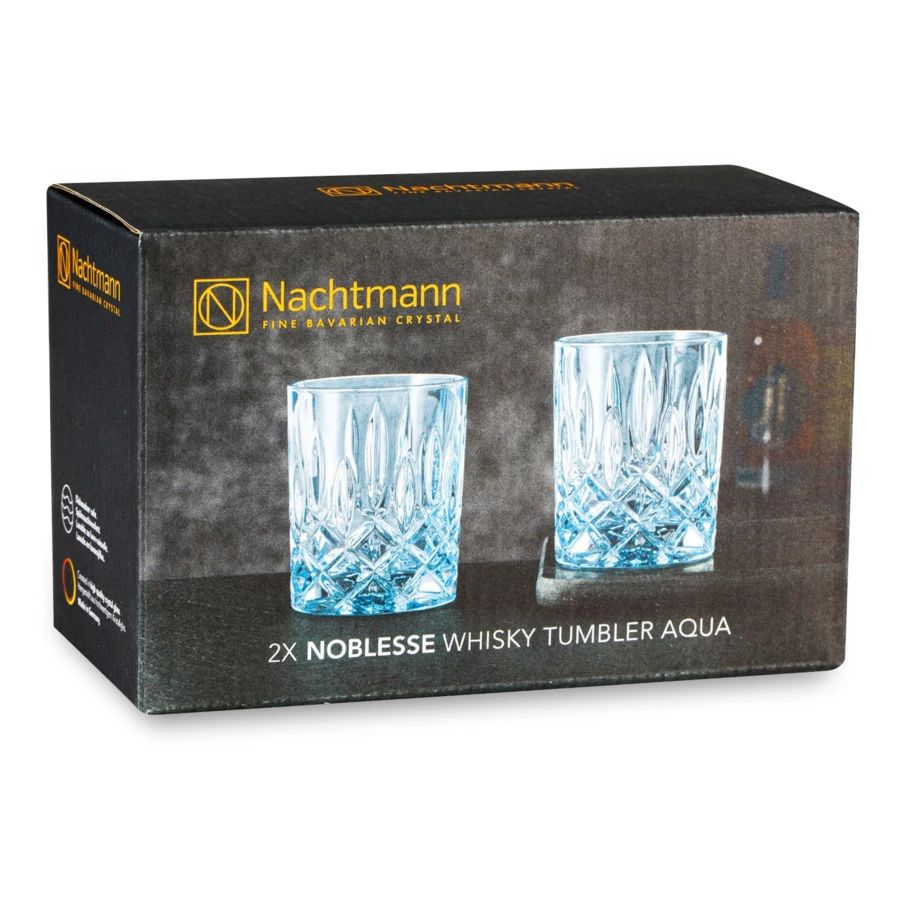 Набор стаканов для виски Nachtmann NOBLESSE COLORS 295 мл, 2 шт, стекло хрустальное, голубой, п/к