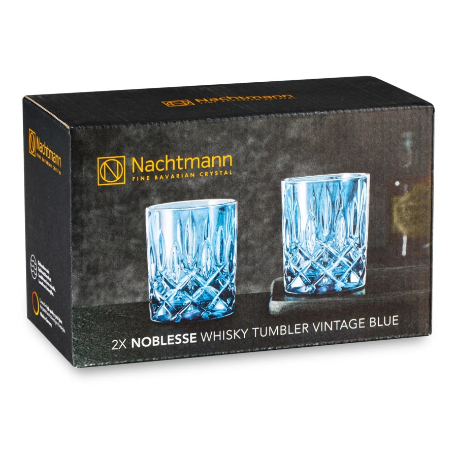 Набор стаканов для виски Nachtmann NOBLESSE COLORS 295 мл, 2 шт, стекло хрустальное, синий, п/к