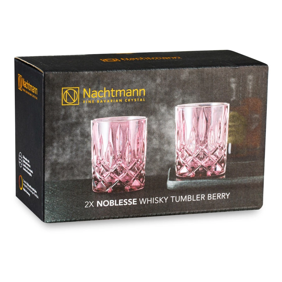 Набор стаканов для виски Nachtmann NOBLESSE COLORS 295 мл, 2 шт, стекло хрустальное, малиновый, п/к