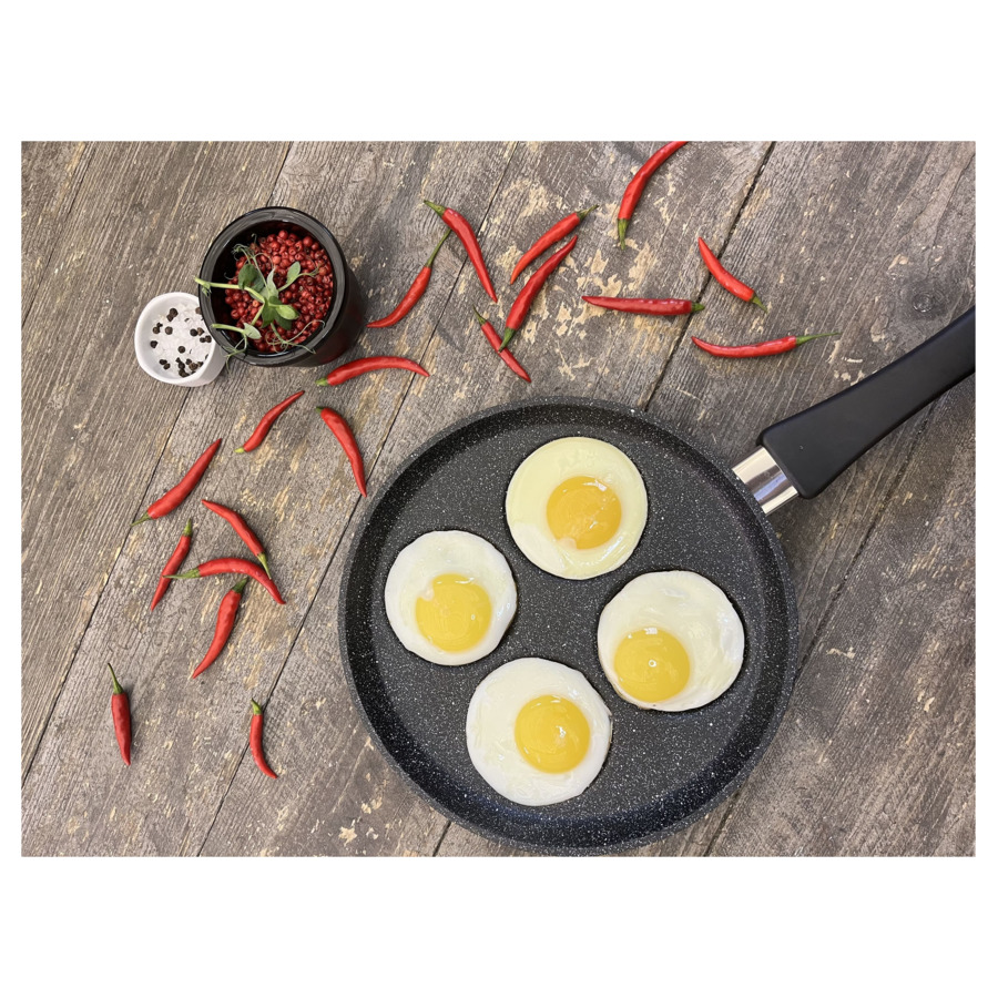 Сковорода для оладий и яиц iPan Pro 24 см, алюминий, серый гранит, для индукции