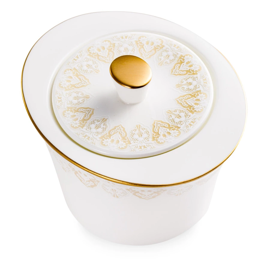 Сахарница Narumi Аврора Шампань 250 мл, фарфор костяной
