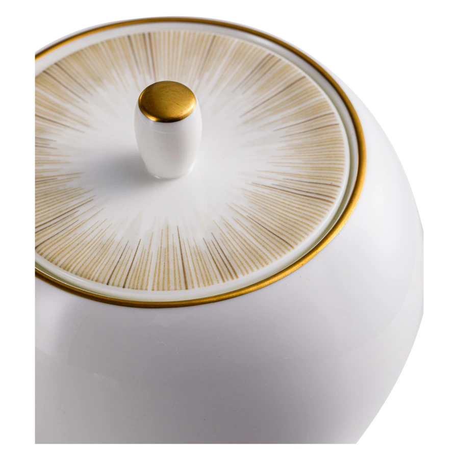 Сахарница Narumi Сверкающее Золото 430 мл, фарфор костяной