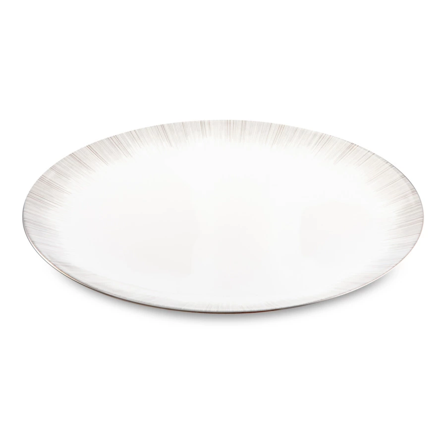 Тарелка обеденная Narumi Сверкающая Платина 28 см, фарфор костяной