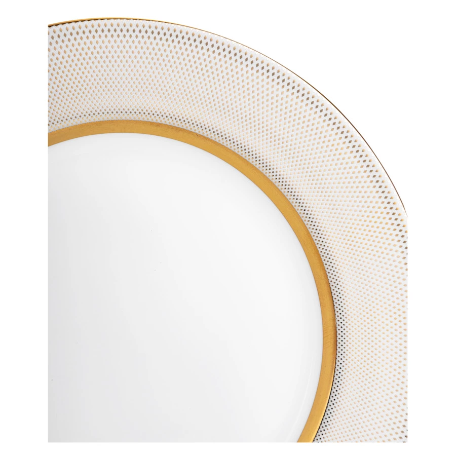 Тарелка закусочная Narumi Золотой алмаз 23 см, фарфор костяной