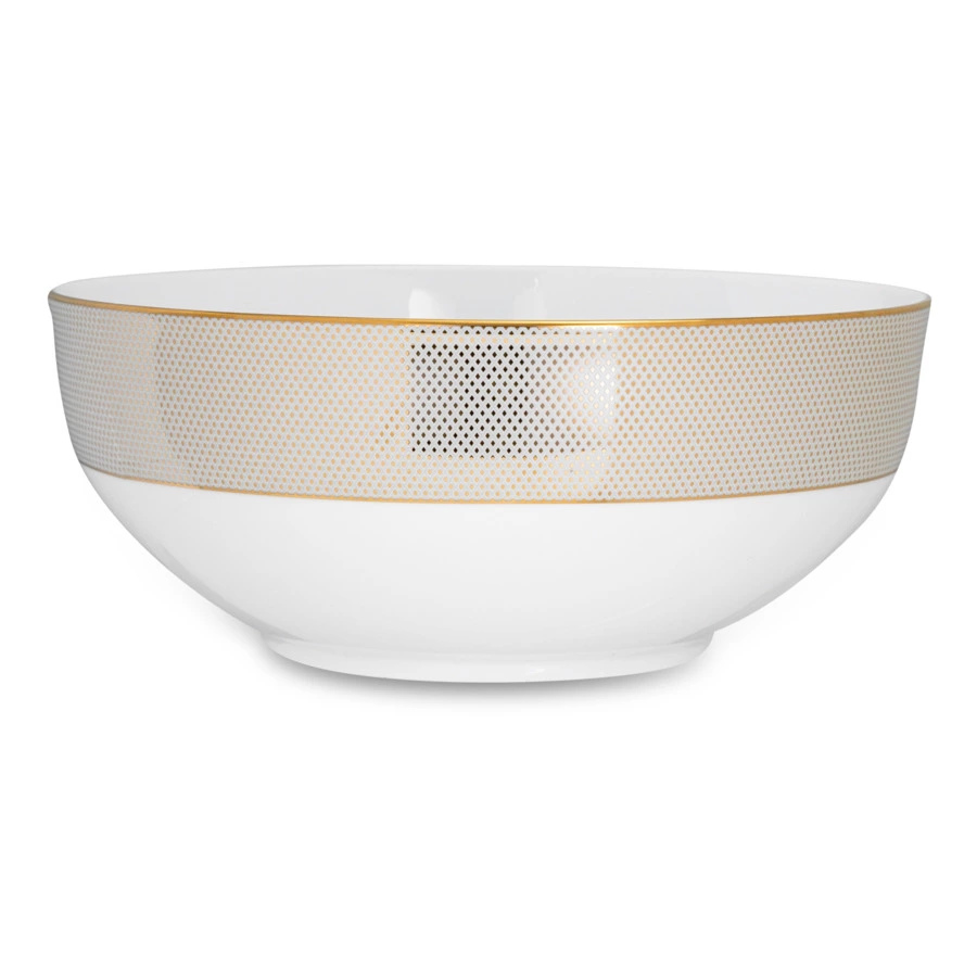Салатник Narumi Золотой алмаз 22 см, фарфор костяной