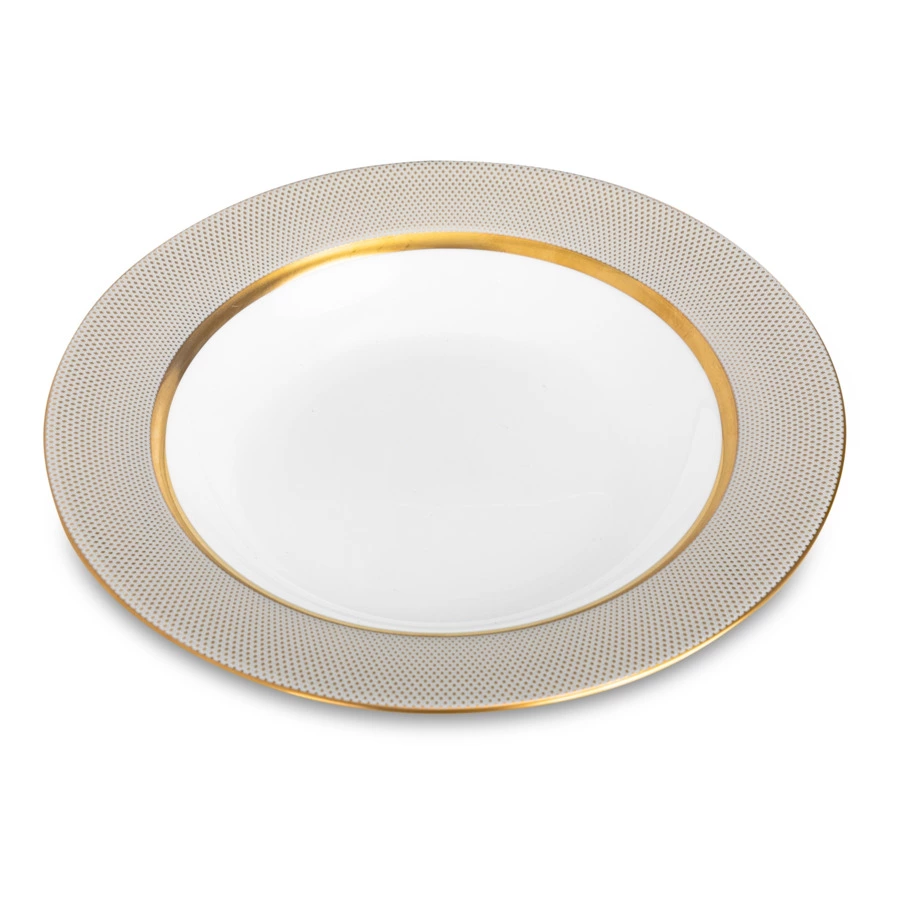 Тарелка суповая Narumi Золотой алмаз 23 см, фарфор костяной