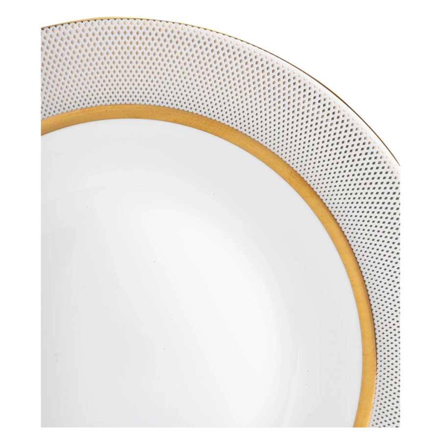 Тарелка суповая Narumi Золотой алмаз 23 см, фарфор костяной