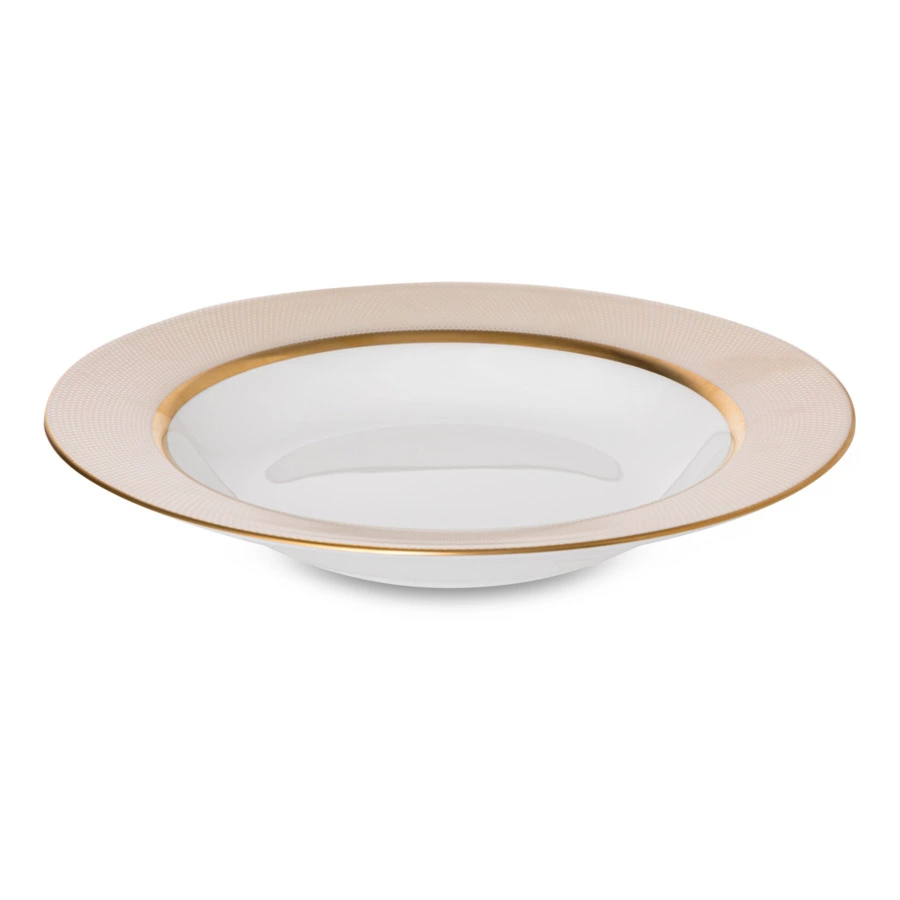 Тарелка суповая Narumi Золотой алмаз 23 см, фарфор костяной
