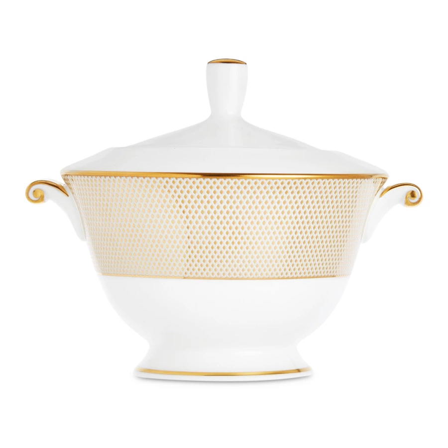 Сахарница Narumi Золотой алмаз 300 мл, фарфор костяной