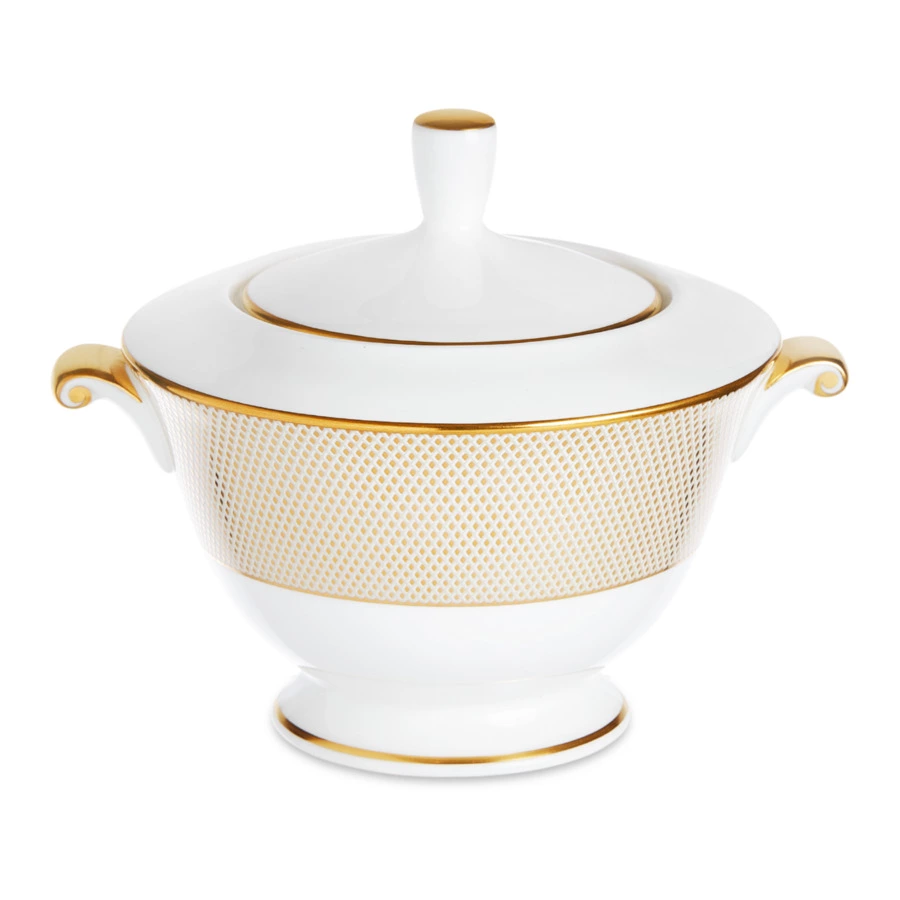 Сахарница Narumi Золотой алмаз 300 мл, фарфор костяной