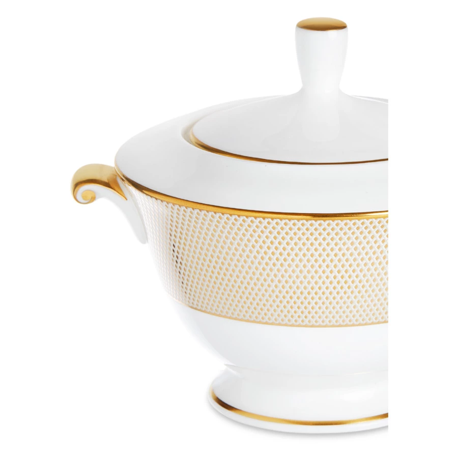 Сахарница Narumi Золотой алмаз 300 мл, фарфор костяной