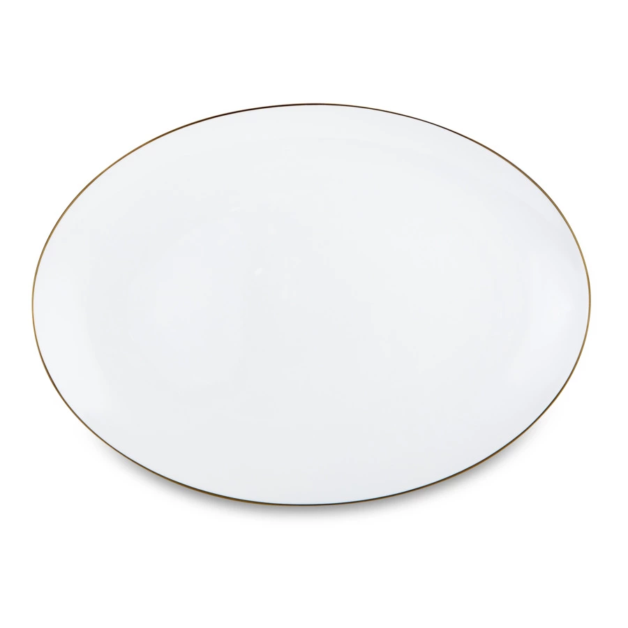 Блюдо овальное Narumi Золотая линия 38 см, фарфор костяной