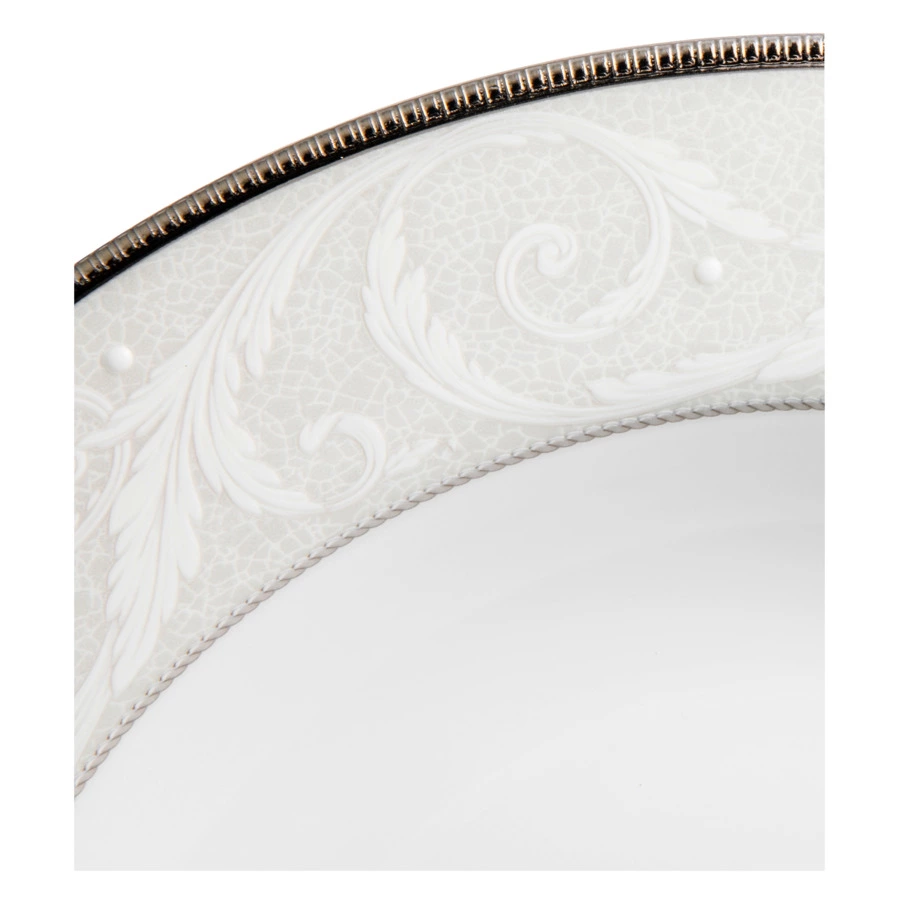 Тарелка суповая Narumi Платиновый ноктюрн 23 см, фарфор костяной