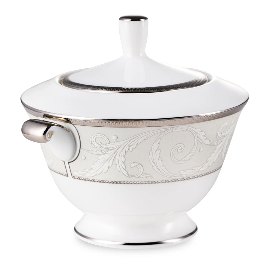 Сахарница Narumi Платиновый ноктюрн 300 мл, фарфор костяной