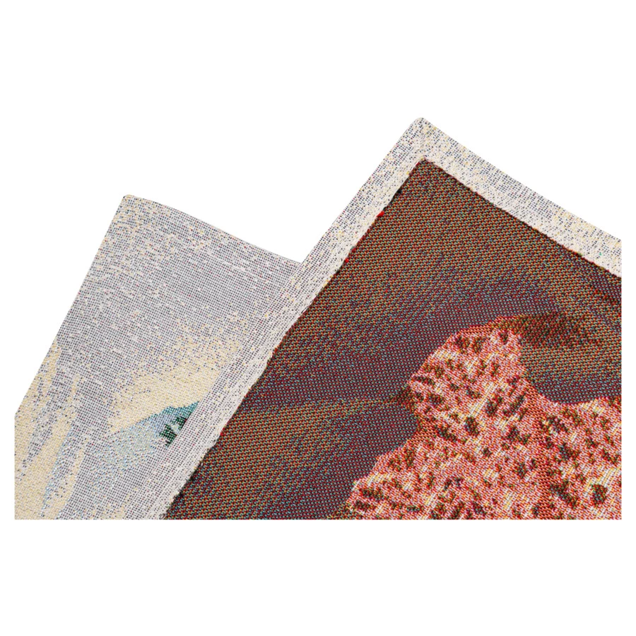 Скатерть-наперон Mix&Match Home Дед мороз и лесные друзья 100х100 см, гобелен, голубой