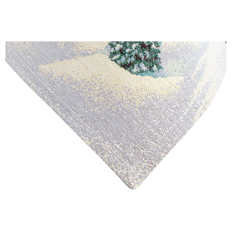 Скатерть Mix&Match Home Дед мороз и лесные друзья 140х280 см, гобелен, голубой