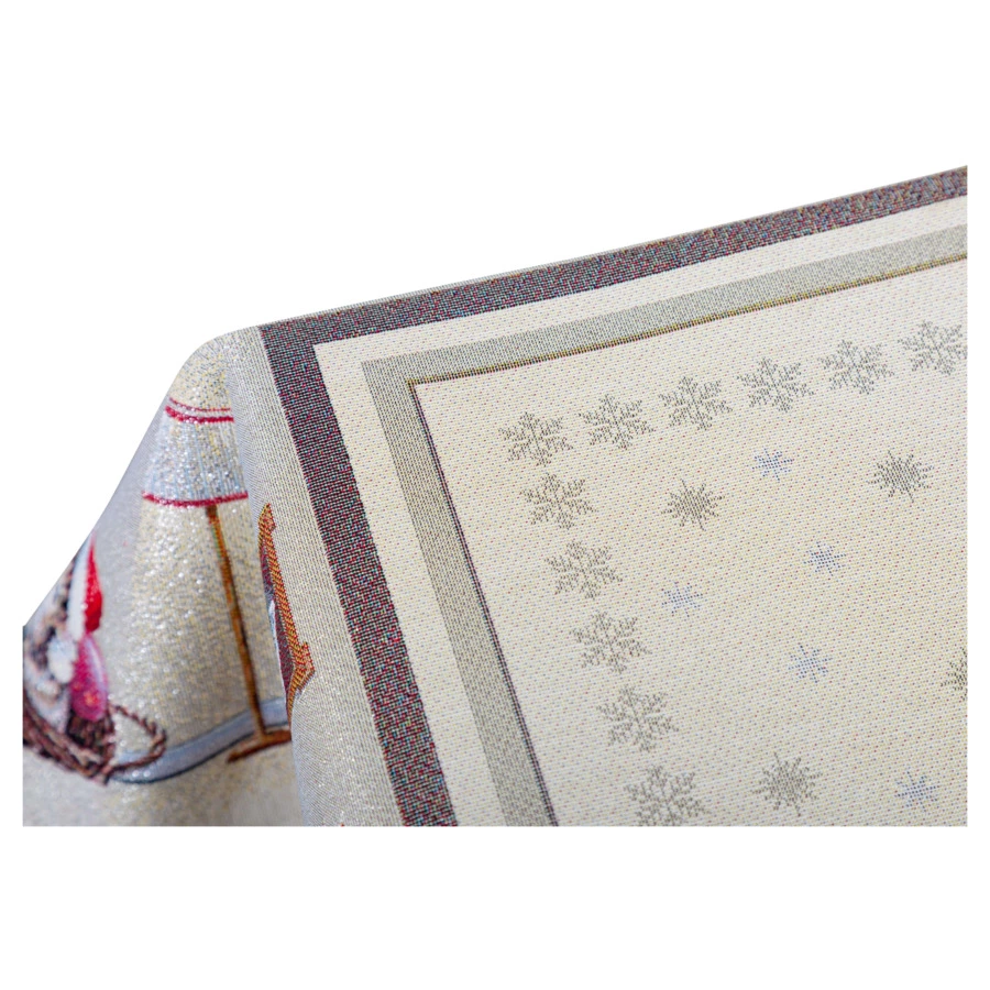 Скатерть прямоугольная Mix&Match Home Котята у камина 140х240 см, гобелен, бежевый