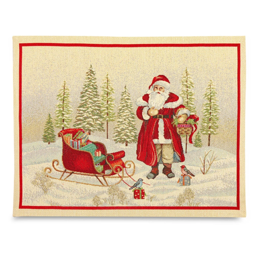 Набор салфеток подстановочных Mix&Match Home Дед Мороз в волшебном лесу 40х50 см, 2 шт, гобелен