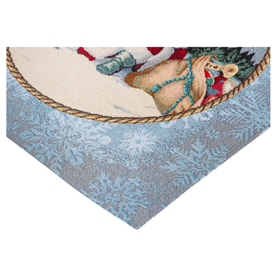Дорожка для стола Mix&Match Home Дед мороз и лесные друзья 40х100 см, гобелен, голубой