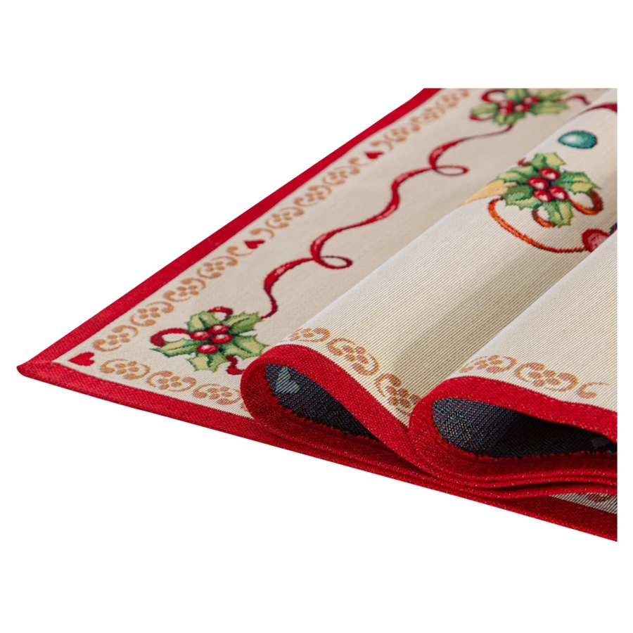 Дорожка для стола Mix&Match Home Красные бантики 44х140 см, гобелен, красный