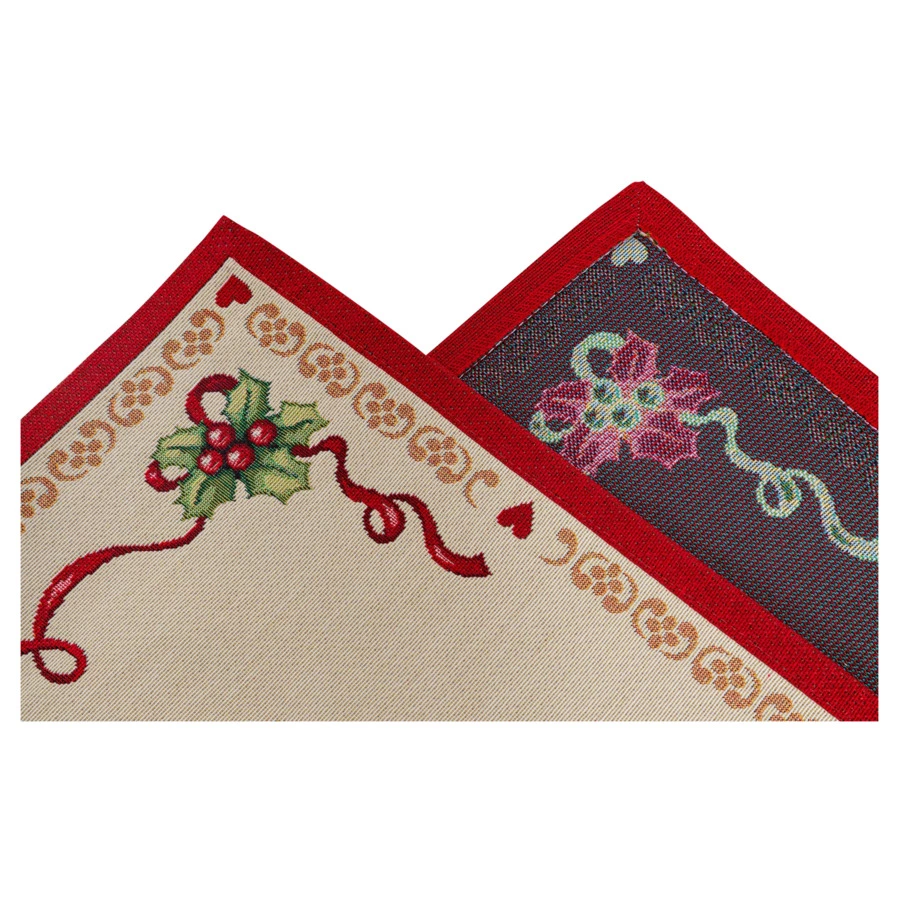 Дорожка для стола Mix&Match Home Красные бантики 44х140 см, гобелен, красный