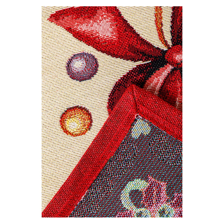 Дорожка для стола Mix&Match Home Красные бантики 44х140 см, гобелен, красный