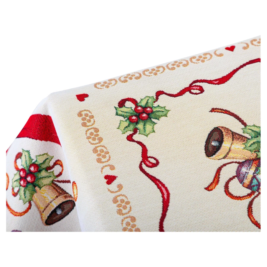 Скатерть прямоугольная Mix&Match Home Красные бантики 140х240 см, гобелен, красный