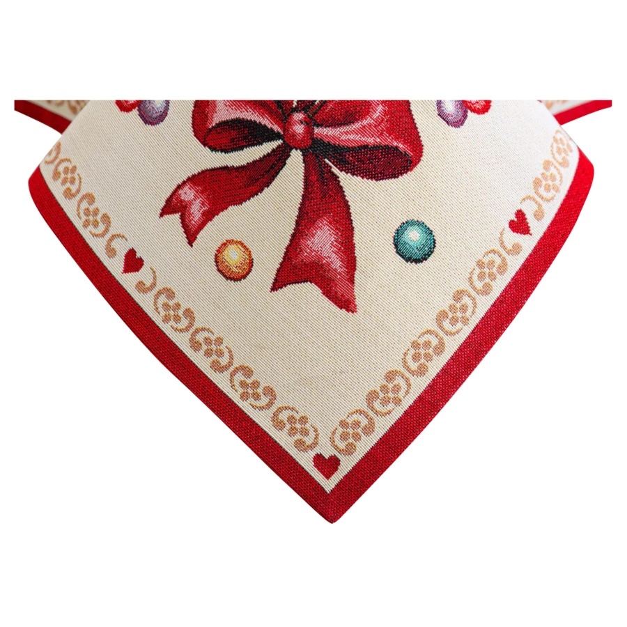 Скатерть прямоугольная Mix&Match Home Красные бантики 140х240 см, гобелен, красный