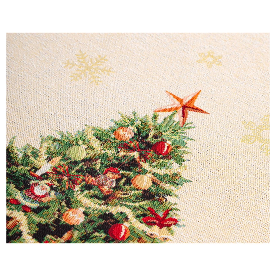 Скатерть прямоугольная Mix&Match Home Новогодние игрушки 140х260 см, гобелен, красный