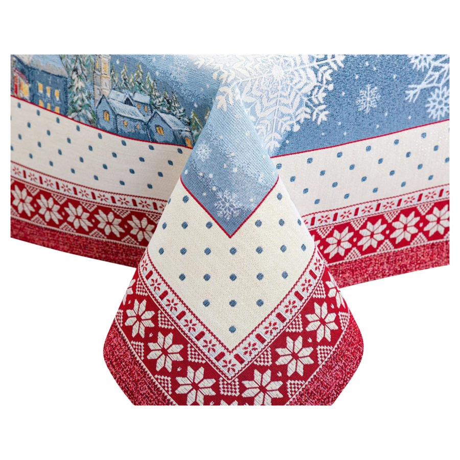 Скатерть прямоугольная Mix&Match Home Ночь перед Рождеством 140х260 см, гобелен, синий