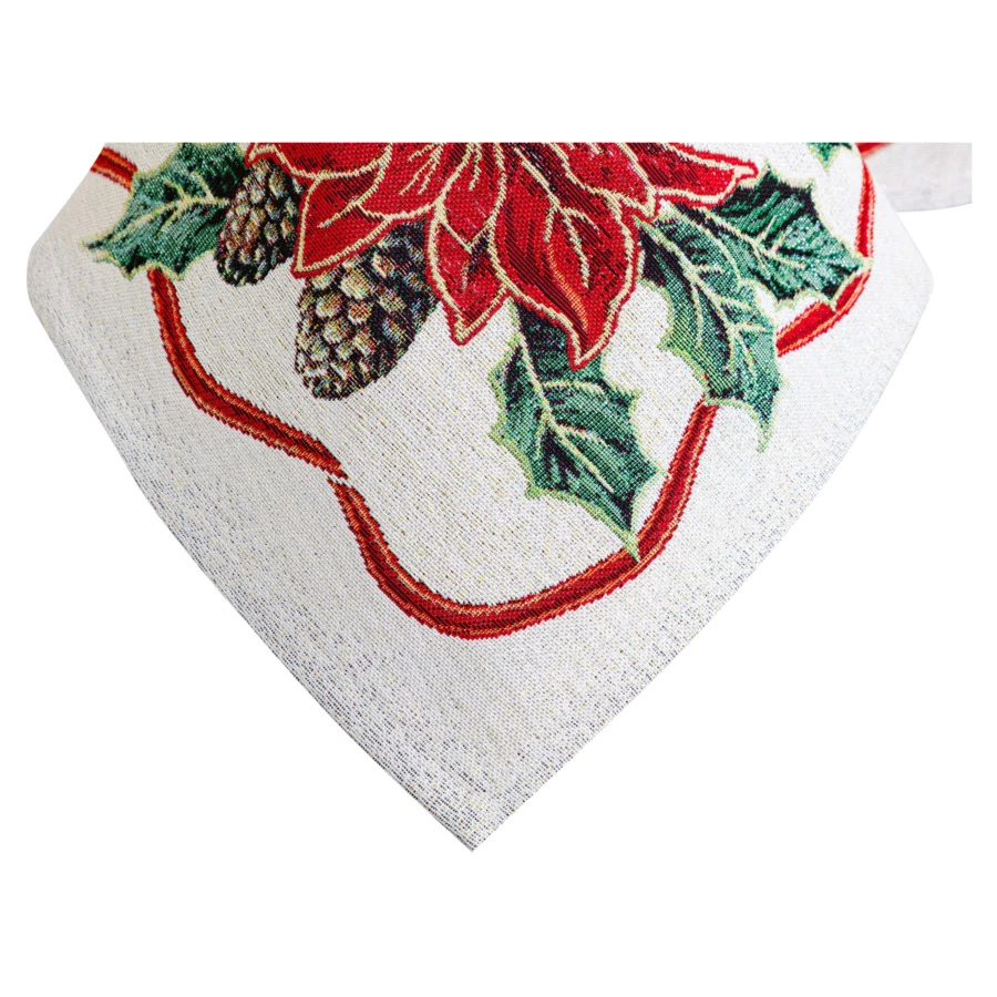 Скатерть прямоугольная Mix&Match Home Пуансетия 140х220 см, гобелен, голубой